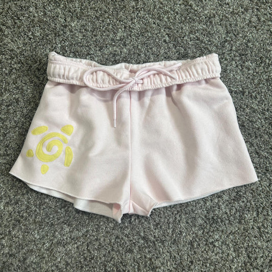 Pastel Hibiscus Turtle Lounge Shorts | Comfy Elastic Waist Beachwear