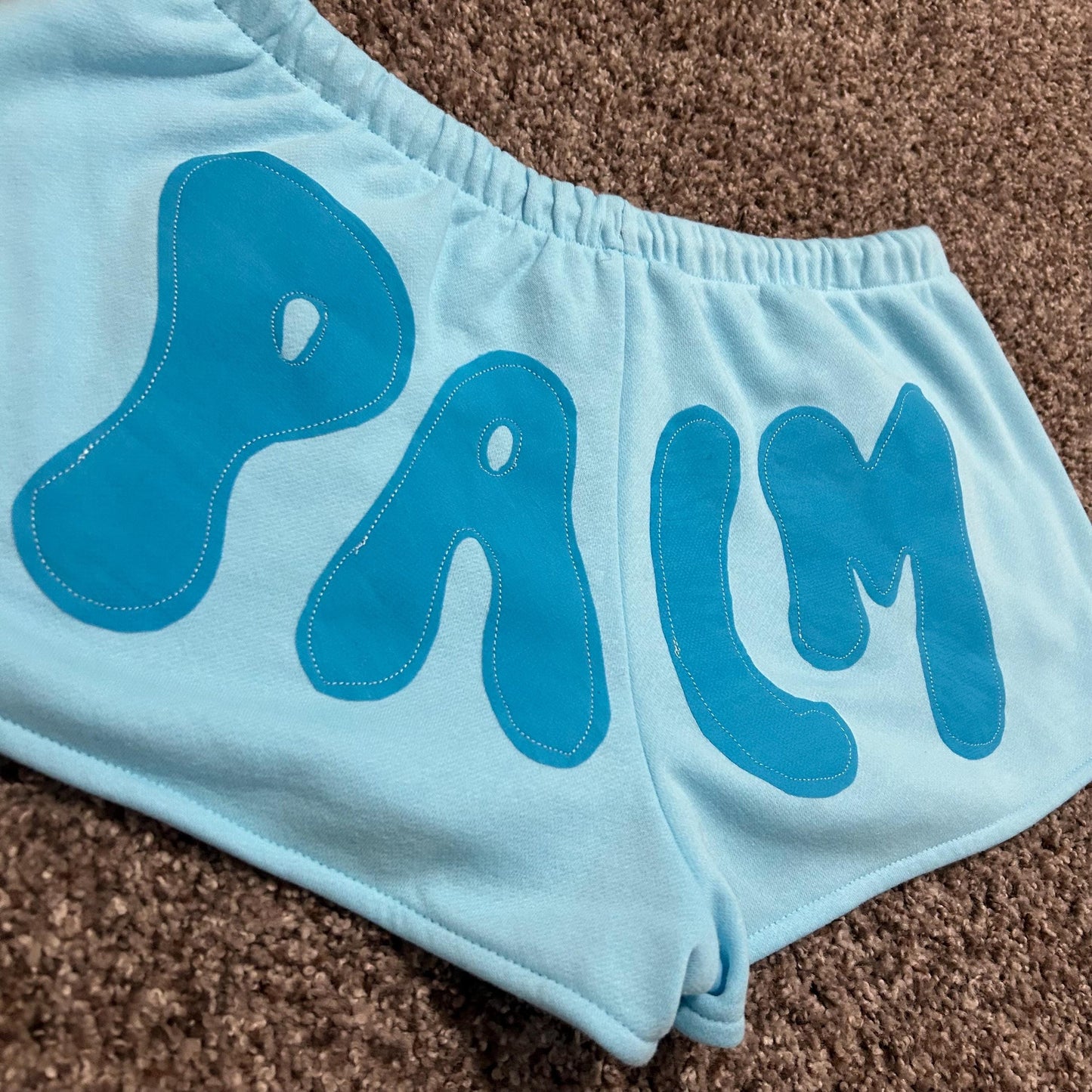Patchwork Beach Shorts | Blue, Coral, Palm, Aloha Tropical Summer Lounge