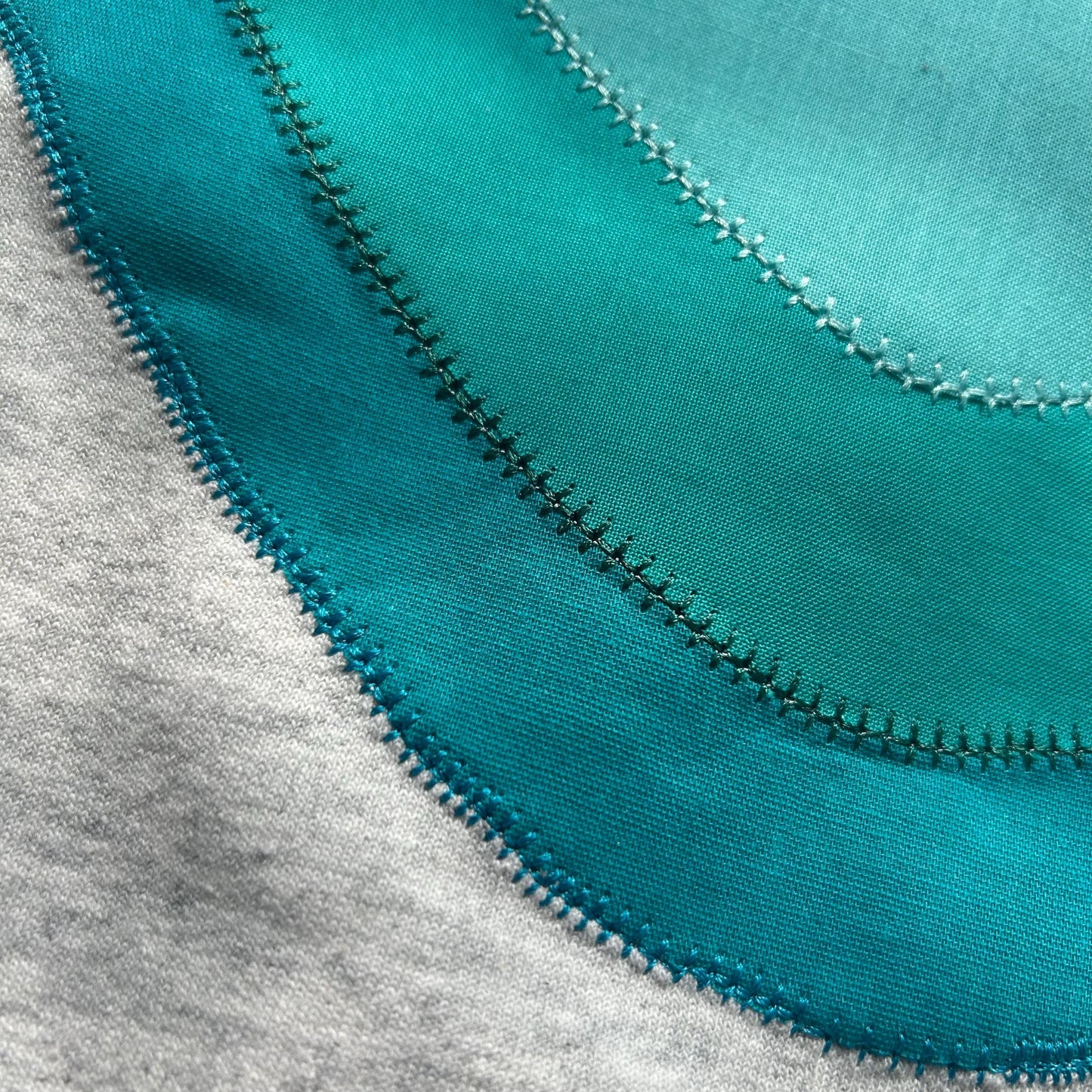 Love Island Heart Appliqué Hoodie: Blue Patchwork, Handmade