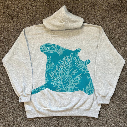 Stingray Hoodie | Coral Teal Sewn Fabric | Beachy | See Description For Details