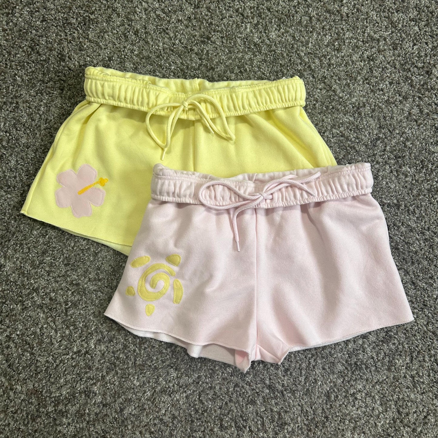 Pastel Hibiscus Turtle Lounge Shorts | Comfy Elastic Waist Beachwear